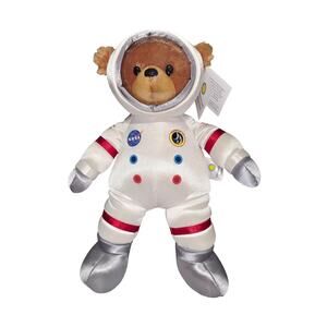 SMITHSONIAN x AURORA SPACE 12" BEAR PLUSH TOY – WHITE ASTRONAUT SUIT NASA PATCH